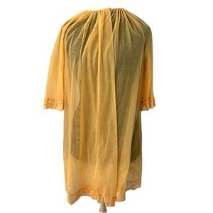 Vintage 1960s Sheer Chiffon Peignoir Robe Orange Unusual Color Large